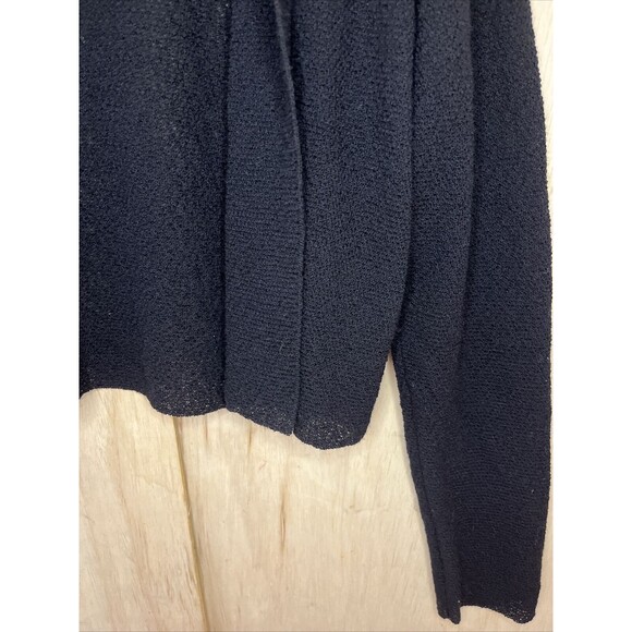 Eileen Fisher Italian Yarn Wool Black Cardigan Sweater Top Shirt Size Medium - Picture 5 of 8